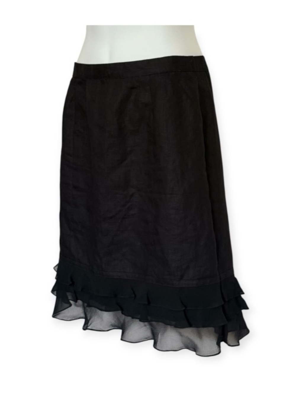 Loranzo Collection Made in Italy Linen Ruffle Skirt Size 42 - Picture 4 of 6